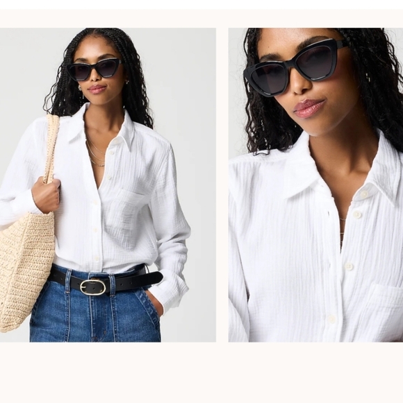 J. Crew Tops - J. Crew White Textured Shirt